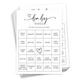 All Ewired Up Baby Bingo Game (50 Unique Cards) Pre-Filled Fun Baby Shower Game Activity, Preforated Calling Cards, Gender Neutral Boy or Girl, Minimalist