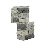 GenStone Faux Stacked Stone 90 Degree Outside Corner Panel 22.5" x 12" in Northern Slate Color for Do It Yourself Friendly Home Improvement Projects