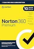 Norton 360 Premium 2024, Antivirus software for 10 Devices with Auto Renewal - Includes VPN, PC Cloud Backup & Dark Web Monitoring [Key card]