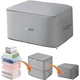 Ultra Space Saving Self Compression Organizer, 2024 Upgrades Space Saver Vacuum Storage Bags for Comforter Clothing with Zipper, Jumbo Vacuum Storage Bags (Gray-C, X-Large(54×42×60cm))