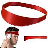 Neckline Shaving Template and Hair Trimming Guide, High-Grade Curved Silicone Headband for DIY Home Hair Trimming and Cutting,Home Haircuts Fade and Taper Guide for Clippers-(Red 1)