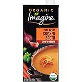 Imagine Organic Low Sodium Free Range Chicken Broth, 32 fl oz (Pack of 6)