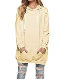 Famulily Womens Plus Size Extra Long Sweatshirt Coll Hoodies Wineter Clothes Apricot Medium