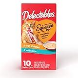 Hartz Delectables Squeeze Up Interactive Lickable Wet Cat Treats for Adult & Senior Cats, Chicken & Tuna, 10 Count,5 oz