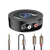 Bluetooth 5.2 Receiver for Home Stereo, AUX Bluetooth Adapter for Stereo Receiver, HiFi, Wired Speaker, with Jack 3.5mm / RCA, Long Range, Low Latency and HD Audio