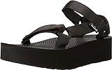 Teva Women's Flatform Universal Platform Sandal, Black, 8 M US