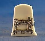 Birchcroft Porcelain China Collectable Thimble - Antique Silver Sewing Machine Box