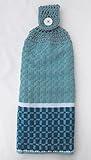 EVERYDAY TERRY CLOTH KITCHEN TOWEL - DOUBLE THICK/FULL CROCHET TOP HANGING KITCHEN TOWEL (Teal)