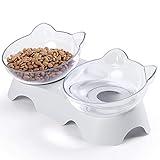 MILIFUN Cat Food Bowls Elevated Tilted, Anti Vomiting Orthopedic Kitty Bowls for Puppy and Bunny, Indoor Cats.