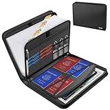 Hontom Accordion File Organizer,13 Pockets Fireproof Expanding File Folder with Multi Pockets,Portable Business Fire Safe Storage Document Organizer Folder with Zipper for Documents and File