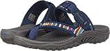 Skechers Women's Reggae-Mad Swag-Toe Thong Woven Sandal, Navy, 6