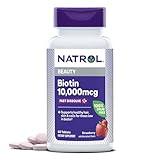 Natrol Beauty Biotin 10000mcg, Dietary Supplement for Healthy Hair, Skin, Nails and Energy Metabolism, 60 Strawberry-Flavored Fast Dissolve Tablets, 60 Day Supply