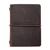 Handy Picks Leather Golf Log Book, Handmade n Refillable, Golf Log n Yardage Book Included, Dark Brown