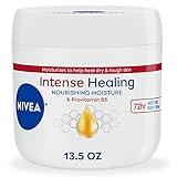 Nivea Intense Healing Body Cream, Non-Greasy Daily Moisturizer for Dry Skin, Enriched with Provitamin B5, Moisturizes Up To 72 Hours, 13.5 Oz Jar