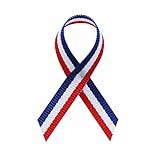 Exclusive USA | American Made 250 Veteran's Day, September 11th, and Patriotic Red/White/Blue Fabric Awareness Ribbons - Bag of 250 Fabric Ribbons with Safety Pins