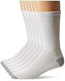 Hanes mens Freshiq X-temp Comfort Cool Crew Socks, 6-pack slipper socks, White/Grey, 6 12 US