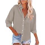 Generic Today 2024,Promo Codes for Today Free Items,Womens Cotton Linen Shirts with Pockets Long Sleeve Oversized Tshirts Ladies Vacation Beach Work Tops Clothes,Prime Membership,Khaki-1 L