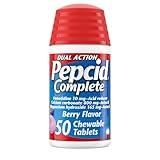 Pepcid Complete Acid Reducer + Antacid Chewable Tablets, Heartburn Relief, Berry, 50 ct (Package May Vary)