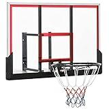 Soozier Wall Mounted Basketball Hoop, Basketball Goal Combo Kit with 43" x 30" Shatter Proof Backboard, Durable Bracket and All Weather Net for Outdoor Use