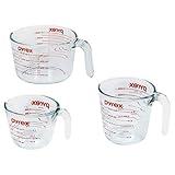 Pyrex 1118990 3PC Glass, 1 Cup, 2 Cup, 4 Cup, 3 PC Measuring Cup Set