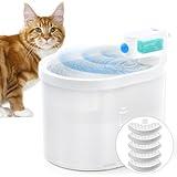 uahpet 2024 Upgraded Cat Water Fountain, Wireless & Battery Operated 2L/67oz Automatic Pet Water Fountain with Motion Sensor, Food-Grade ABS Tray, Easy Clean Water Dispenser for Cats