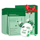 Pack of 10 Collagen Mask Face Masks Skincare with Coenzyme Q10 Retinol Anti Aging Facial Masks Skin Care Hydrating Face Beauty Care Masks for Deep Repairing and Moisturizing Anti Wrinkles