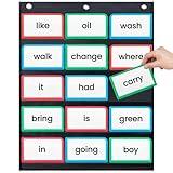 Essex Wares - 17" Wide x 22" Tall Pocket Chart, Black - Sturdy Pocket Chart for Classroom for Sentence Strips - Easy to Use & Hang, Reusable Black Pocket Chart