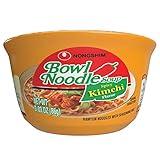 Nongshim Kimchi Instant Ramen Noodle Soup Bowl, 6 Pack, Korean Ramyun with Veggies, Microwaveable