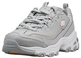 Skechers Sport Women's D'Lites Fresh Start Lace-Up Sneaker, Grey,8.5