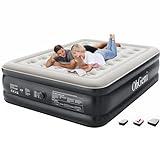 OhGeni Queen Air Mattress with Built in Pump, Blow Up Colchones Inflables Mattress for Guests, Foldable Portable Air Mattresses with Carrying Bag, 18" Raised Elevated Air Bed for Camping,Black Airbed