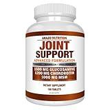 Arazo Nutrition Glucosamine Chondroitin Turmeric Msm Boswellia - Joint Support Supplement for Relief 180 Tablets for Bones, Back, Knees, Hands (180 Tablets)