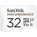 SanDisk 32GB High Endurance Video MicroSDHC Card with Adapter for Dash Cam and Home Monitoring Systems - C10, U3, V30, 4K UHD, Micro SD Card - SDSQQNR-032G-GN6IA