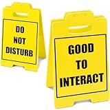 Good to Interact/Do Not Disturb Double-Sided Sign, Office & Cubicle Accessories, Office Supply for Desk, College Dorm Decor, Man Cave Accessories, Man Cave Decor, Garage Accessories