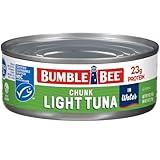 Bumble Bee Chunk Light Tuna In Water, 5 oz Can - Wild Caught Skipjack Tuna - 23g Protein Per Serving - MSC Certified Sustainable Seafood, Non-GMO, Gluten Free, Kosher