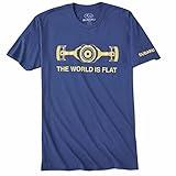 Subaru The World is Flat Logo Tee Shirt Impreza Sti WRX Boxer JDM Racing (Large) Blue