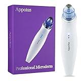 Microdermabrasion Machine - Appolus Premium Diamond Microdermabrasion Anti-Aging SkinTightening Device - 2 Diamond Tips - 5 Heads - Blackhead Blemishes Remover - Pore Line Wrinkle Sagging Minimizer