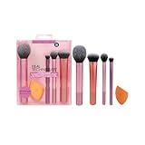 Real Techniques Makeup Brush Set with Sponge Blender for Eyeshadow, Foundation, Blush, and Concealer, Set of 5