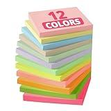 Sticky Notes, 12 Pads, 3x3 inches, Colorful Self-Stick Note Pads, Easy to Post in Office, Home, School - 12 Pastel Colors