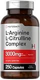 Horbäach L-Arginine L-Citrulline Complex | 3000mg | 250 Capsules | Non-GMO, Gluten Free Supplement