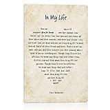 BEKUGART Beatles Poster - In My Life Song Lyrics Wall Art - Vintage Design for Music Lovers, Beatles Enthusiasts, and Music Collector's - 8 x 12 in