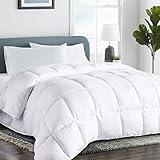 COHOME All Season King Size Cooling Comforter，Fluffy Down Alternative Comforter - Quilted Duvet Insert with Corner Tabs - Luxury Soft Hotel Comforter - Reversible - Breathable - White