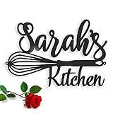 Custom Metal Kitchen Sign - Personalized Name Sign for Kitchen Decor - Farmhouse Wall Sign - Metal Wall Art - Housewarming Gift for Mom - Home Decoration - Hanging Plaque (15 inches length)