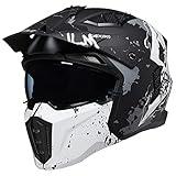 ILM Open Face Motorcycle 3/4 Half Helmet for Men and Women, Vintage Retro Helmet with Visor for Moped ATV Cruiser Scooter DOT Model Z302(Matte Skull,Medium)