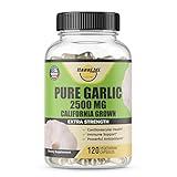 Happi Mi Nutrition Garlic Capsules 2500mg - Made with Organic Garlic Bulbs, California US Grown - Natural Immune Support Supplement 40 Day Supply