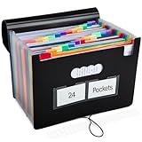 Essex Wares - 24 Pocket Expanding File Folder Organizer - 13.8" x 9.8" - Versatile Tax Organizer, Bill Organizer, and More - Portable and Customizable File Organizer - Durable and Water-Resistant