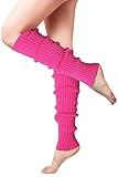 Leg Warmers - Fashion Knit Neon Leg Warmers for Women 80s Sports Party Yoga Accessories, Hot Pink