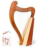 LOMUTY 19-String Lyre Harp with Tuning Wrench Harp Instruments, Lyre Harp is Good Choice for Music Lovers, Beginners and Friends