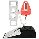 Upgraded Portable Door Lock & Door Stop Alarm, Dual Protection Security Door Kit,Door ​Security Devices Pocket Self Defensey Tools,for Traveling Hotel Home Apartment (2PCS)