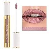 MAKI YIKA Metallic Pink Lipstick for Women Nude Lipsticks Long Lasting Shine Glitter Lipstick No Smudge No Transfer Liquid Lip Gloss (BR010 Sweet Sugar)