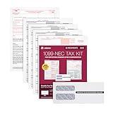 Adams 1099 NEC Forms Kit 2023, 3 Up, 4 Part Laser/Inkjet 1099 Forms, Self Seal Envelopes, for 50 Recipients, Includes 3 1096 Forms (TXA225504NEC-23)